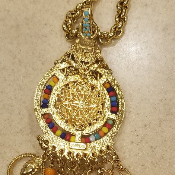 RARE RUNWAY STATEMENT JOSE MARIA BARRERA GOLD SUN CRYSTAL STONE STRAND NECKLACE - Picture 14 of 15